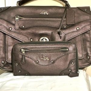 Stunning Coach Ryder Metallic purse and Accordian Zip Wallet